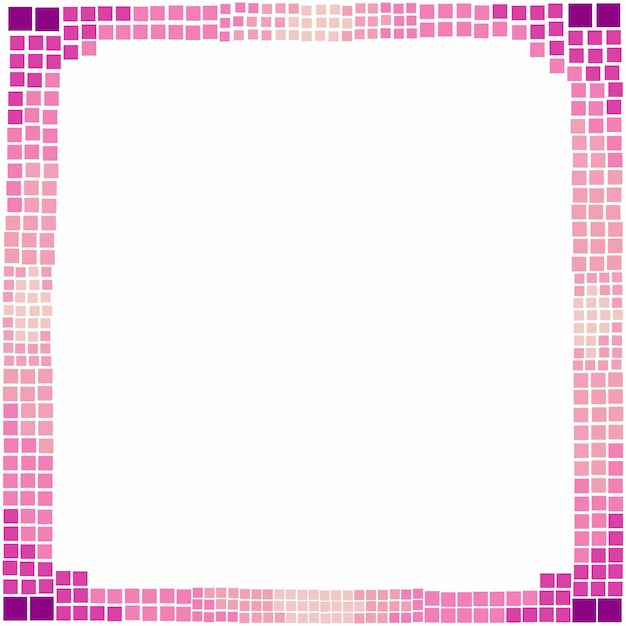 El borde colorido y lindo consta de varios azulejos cuadrados rosados o mosaicos Espacio vacío para el texto
