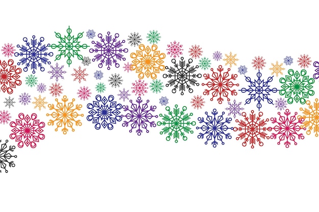 Borde de copo de nieve de diseño plano