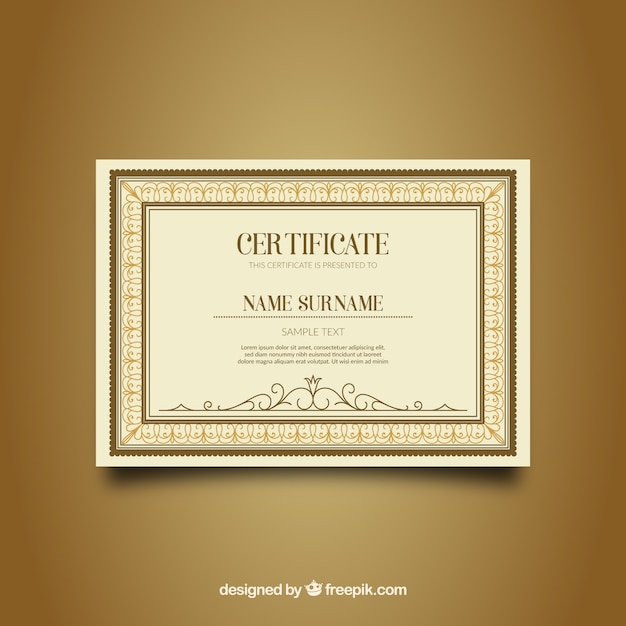 Vector borde decorativo de certificado con estilo vintage