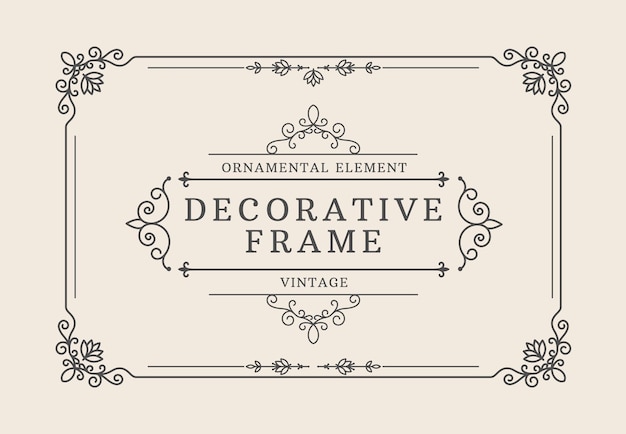 Vector borde decorativo marco elegante con esquinas ornamentales florecientes y formas finas y elegantes diseño de diploma de lujo clásico vintage certificado vectorial con gráfico real