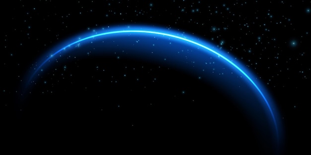 El borde de un eclipse solar sobre un fondo negro azul Eclipse azul para publicidad de productos concepto de horror de fenómenos naturales y otros