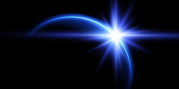 El borde de un eclipse solar sobre un fondo negro azul Eclipse azul para publicidad de productos concepto de horror de fenómenos naturales y otros