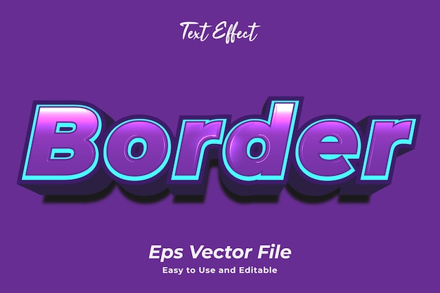 Borde de efecto de texto fácil de usar y editable vector premium