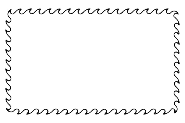 Borde floral de boceto de dibujo a mano de rectángulo de vector transparente