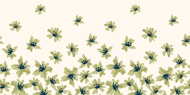 Borde floral sin costuras diseño vectorial para decoración interior de tela de cubierta de papel y otros