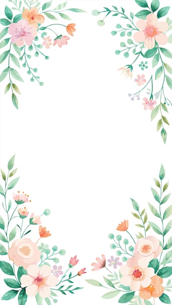 un borde floral con mariposas y flores
