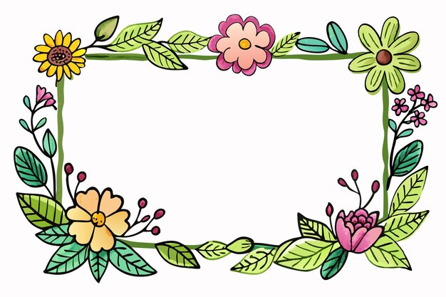un borde de flores con un marco que dice "springon"