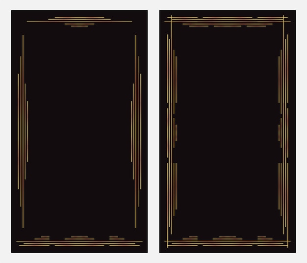 Borde de línea art deco Tarot moderno marcos dorados líneas decorativas bordes y etiqueta dorada geométrica