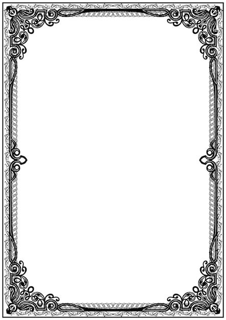 Borde de marco de certificado blanco y negro simple.