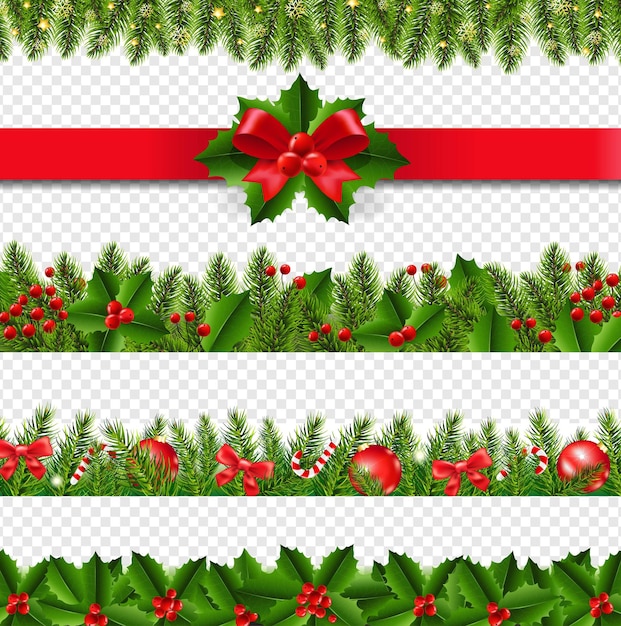 Borde Navidad Gran Conjunto Fondo Transparente