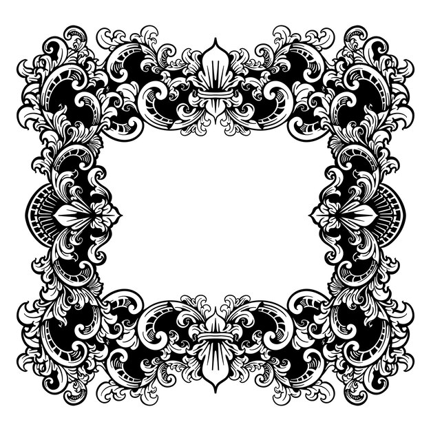 borde de oro negro con ornamentos intrincados en fondo blanco