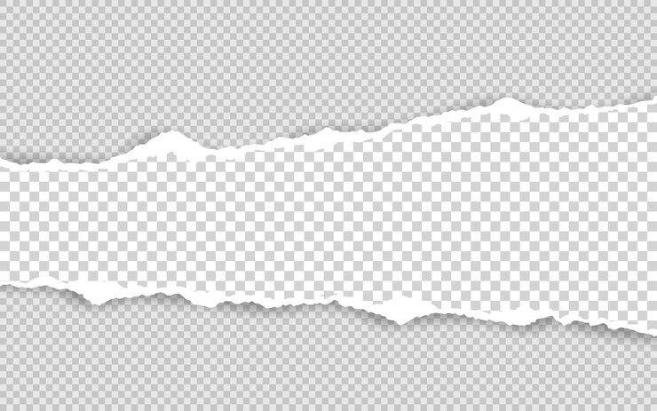 Vector borde de papel rasgado horizontal. tiras de papel blanco horizontales cuadradas rasgadas.