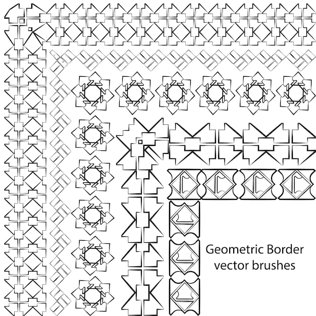 Borde de patrón celta y cepillo de vector geométrico