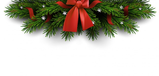 borde de ramas de arbol de navidad