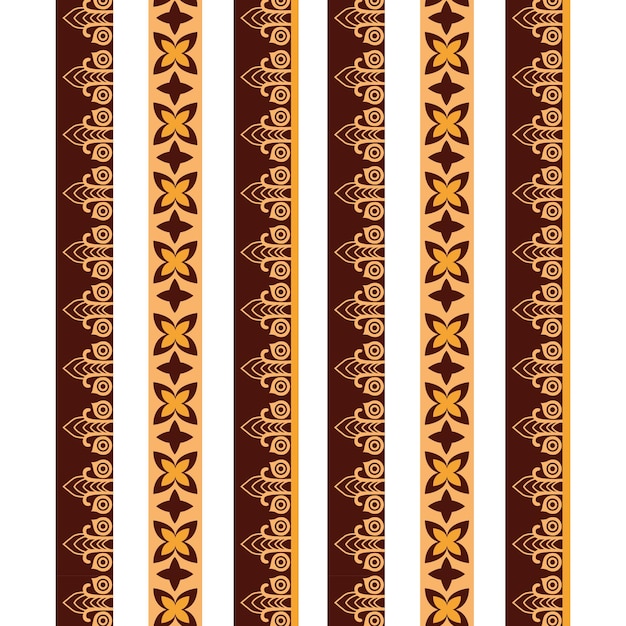 Un borde de rayas marrones y blancas con diseños dorados.