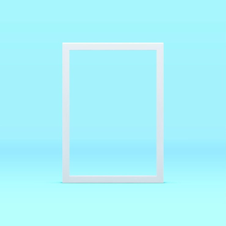 Vector borde rectangular 3d producto promocional rendimiento espacio decoración elemento de fondo de estudio vector azul