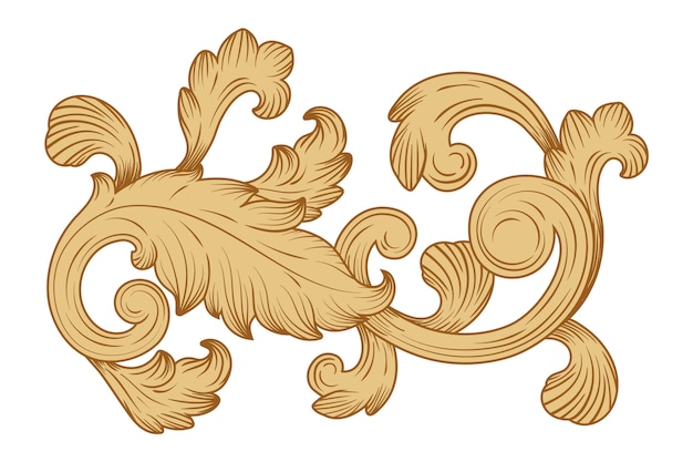 Vector borde sepia ornamental en estilo barroco