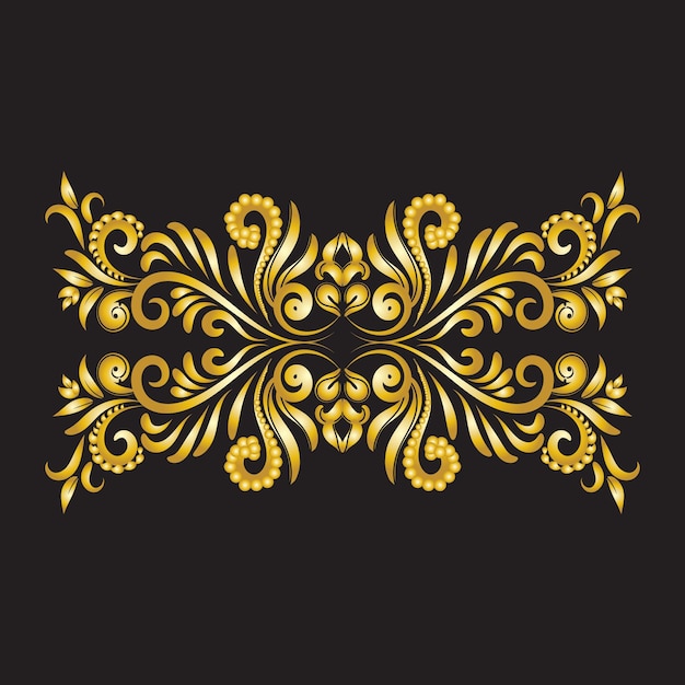 Borde de título floral vintage vectorial o elementos de adorno de marco de texto boda de borde vintage de lujo