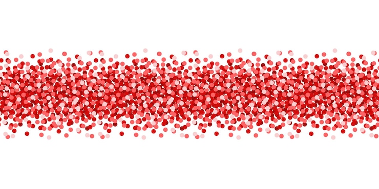 Vector borde de vector transparente de confeti rojo.