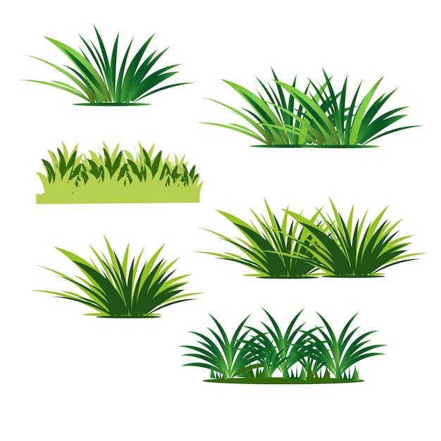 borde vectorial de estilo realista de hierba