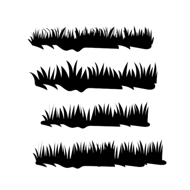 borde vectorial de estilo realista de hierba