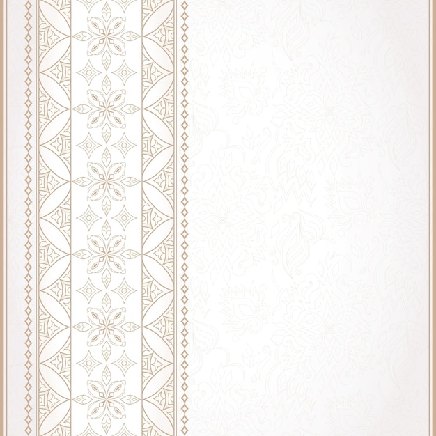 Bordeado sin costuras de encaje beige vintage sobre un fondo rosa claro