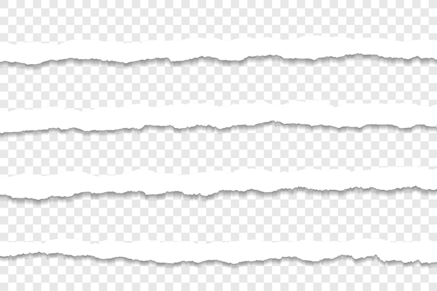 Bordeos de papel rasgados con diseño de efecto sombra