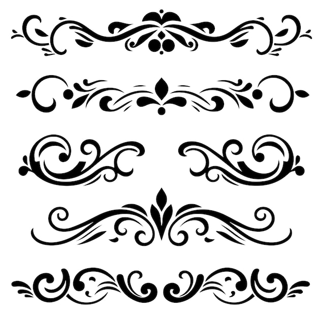 bordes decorativos adornos caligráficos flores ornamentales marcos de flores