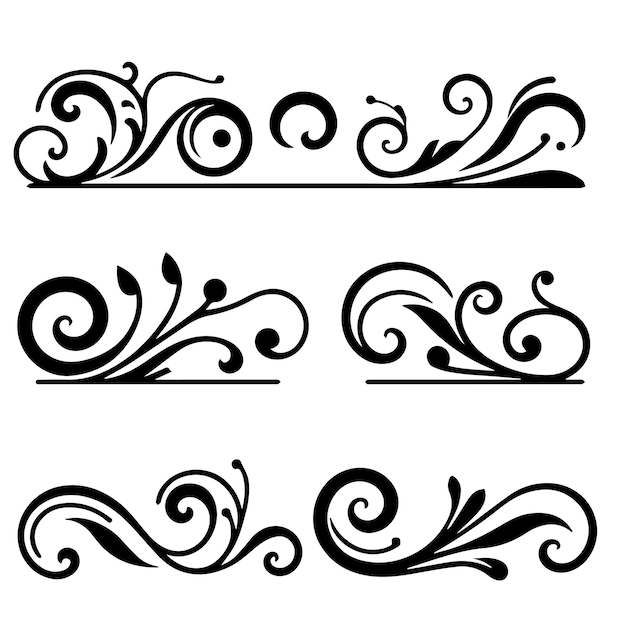 bordes decorativos adornos caligráficos flores ornamentales marcos de flores