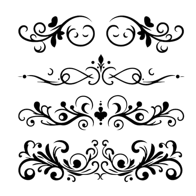 bordes decorativos adornos caligráficos flores ornamentales marcos de flores