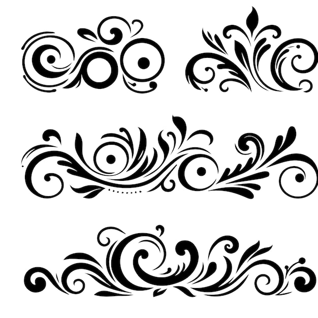 bordes decorativos adornos caligráficos flores ornamentales marcos de flores
