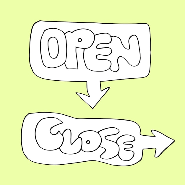 Vector bordes de flechas dibujadas a mano con texto escrito a mano icono de vector abierto