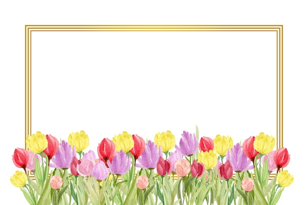 Vector bordes de flores tulipanes en flor