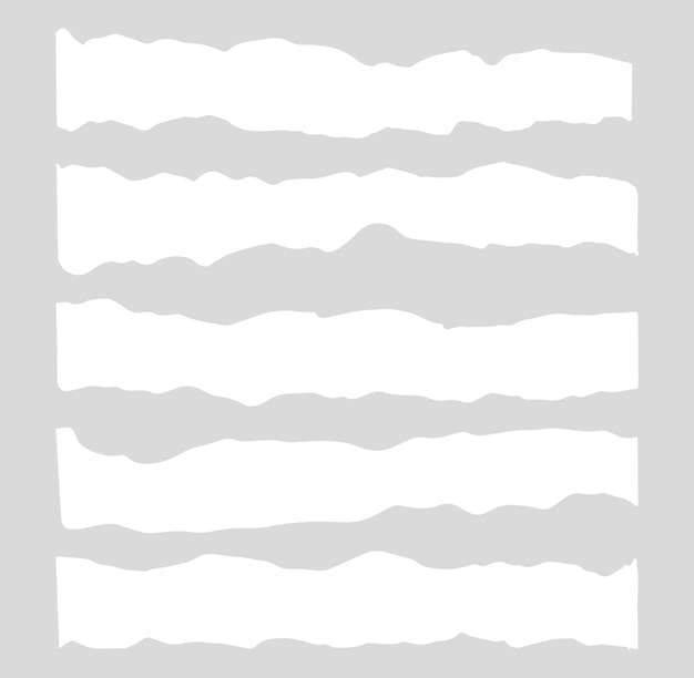 Los bordes del papel rasgados están aislados en papel blanco y negro. El fondo del mensaje rasgado es una hoja blanca.
