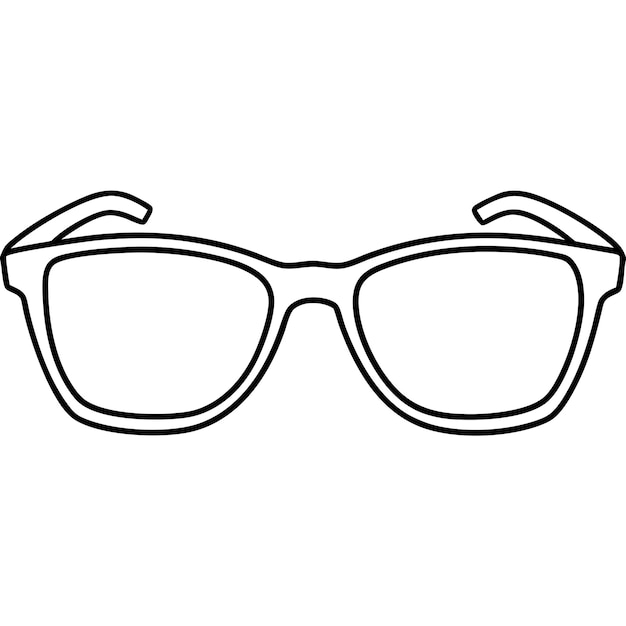 borrador de gafas libro de colorear página de arte de línea ilustración dibujo digital