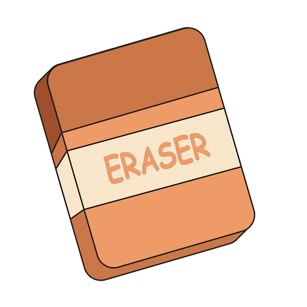 borrador para ilustraciones escolares con estilo de diseño plano en color naranja