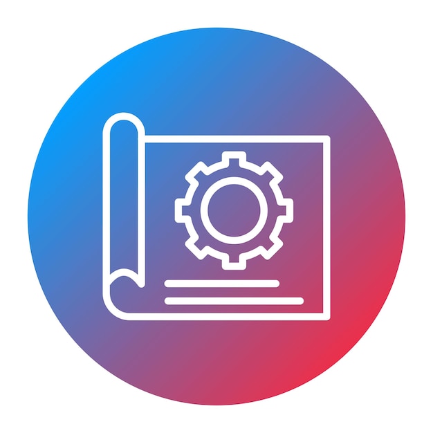 El borrador de la imagen vectorial del icono técnico se puede utilizar para el ingeniero en mecánica