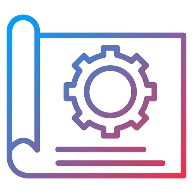 El borrador de la imagen vectorial del icono técnico se puede utilizar para el ingeniero en mecánica