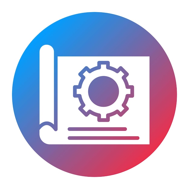 El borrador de la imagen vectorial del icono técnico se puede utilizar para el ingeniero en mecánica