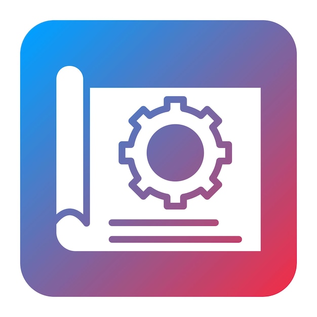 El borrador de la imagen vectorial del icono técnico se puede utilizar para el ingeniero en mecánica