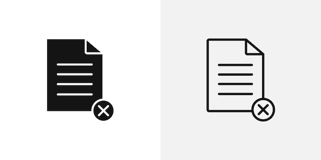 Borrar el conjunto de iconos vectoriales de iconos de documentos