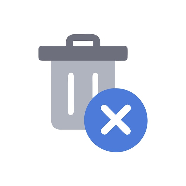 Borrar y desechar el icono de la lata de basura para sitios web de interfaz de usuario y aplicaciones móviles