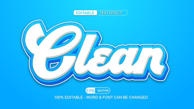 Borrar efecto de texto editable Vector estilo 3d