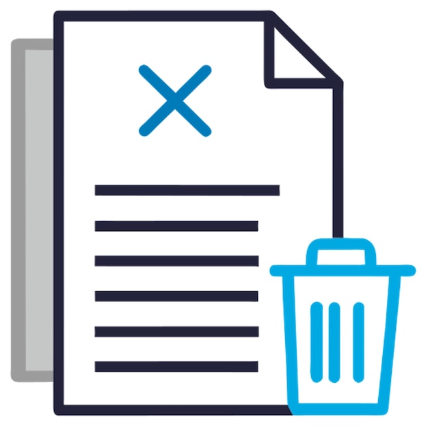 borrar una imagen de firma de un archivo representado con un icono de basura