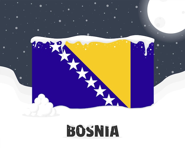 Bosnia concepto de clima nevado clima frío y nevadas pronóstico del tiempo idea de banner de invierno