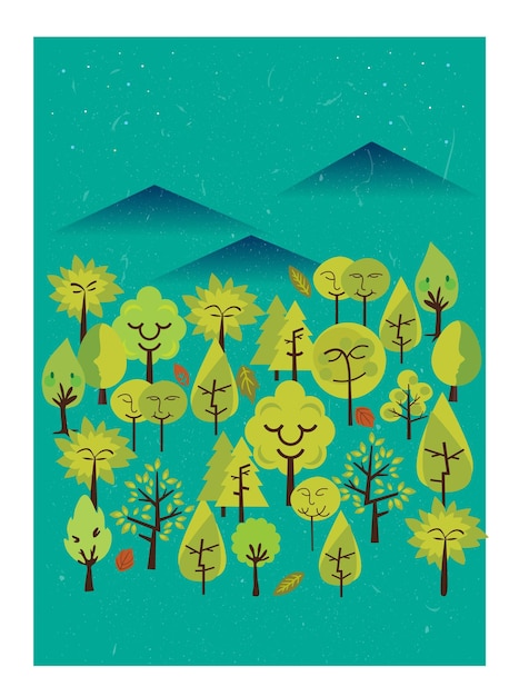 El bosque de la cara del árbol