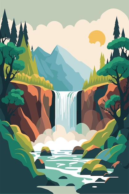 Bosque de cascadas naturaleza fondo tropical de la selva papel tapiz