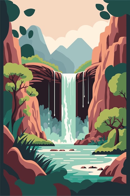 Bosque de cascadas naturaleza fondo tropical de la selva papel tapiz