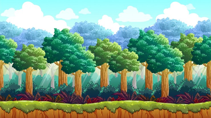 Bosque con fondo de arbusto
