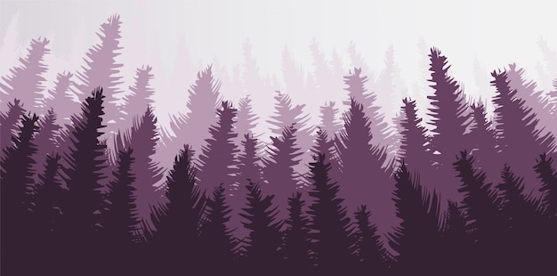 Vector bosque de pinos vectoriales